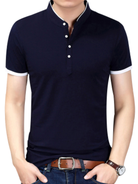 Summer T-shirt For Men – Mandarin Collar11