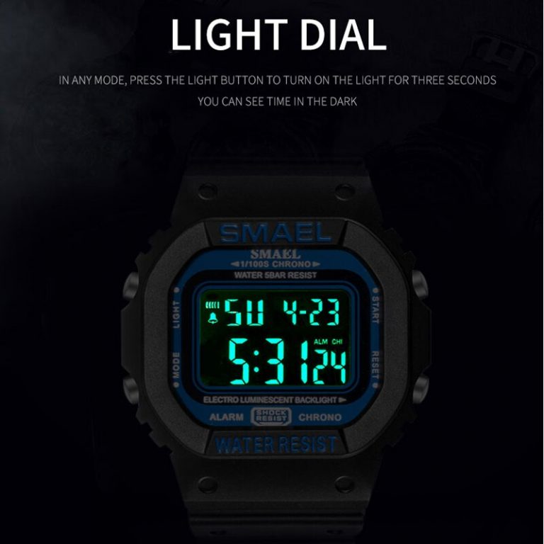 SMAEL Digital Watch For Men (LED, Military, Army, Waterproof, Stopwatch) 4
