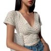 Floral Stylish Crop Top in Short Sleeve 6