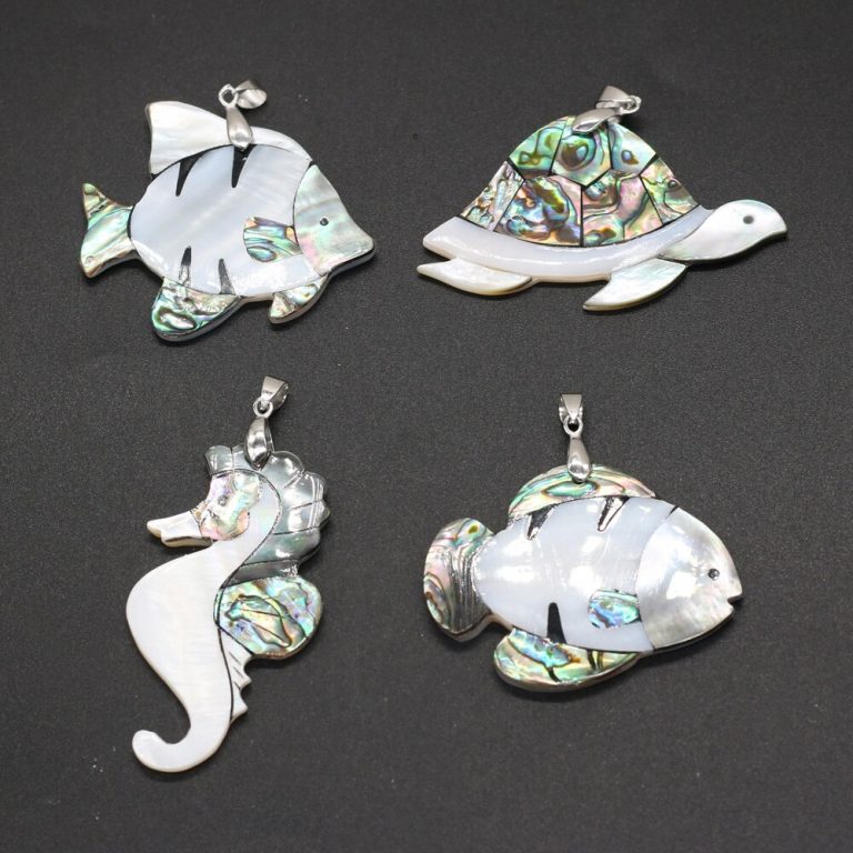 100% Natural Abalone Shell Charms Pendant in Sea Creature Shapes 5