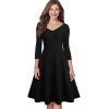 Elegant Embroidered A-Line Pinup Party Women Flare Dress 3